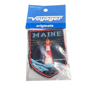 Vintage Voyager Embroidered Maine Lighthouse Patch Emblem‎ NEW Iron On or Sew